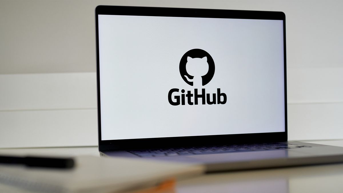 Github logo on a laptop computer arranged in the Brooklyn borough of New York, US, on Friday, March 31, 2023