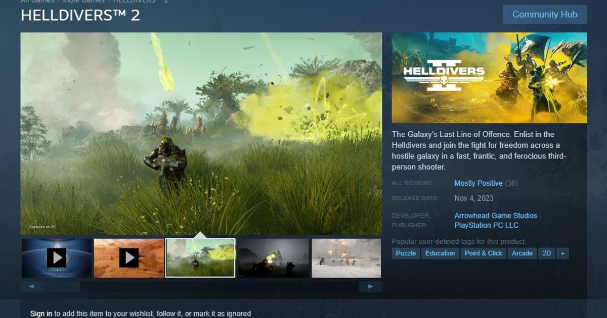 Helldivers 2 developer responds when fake games appear on Steam
