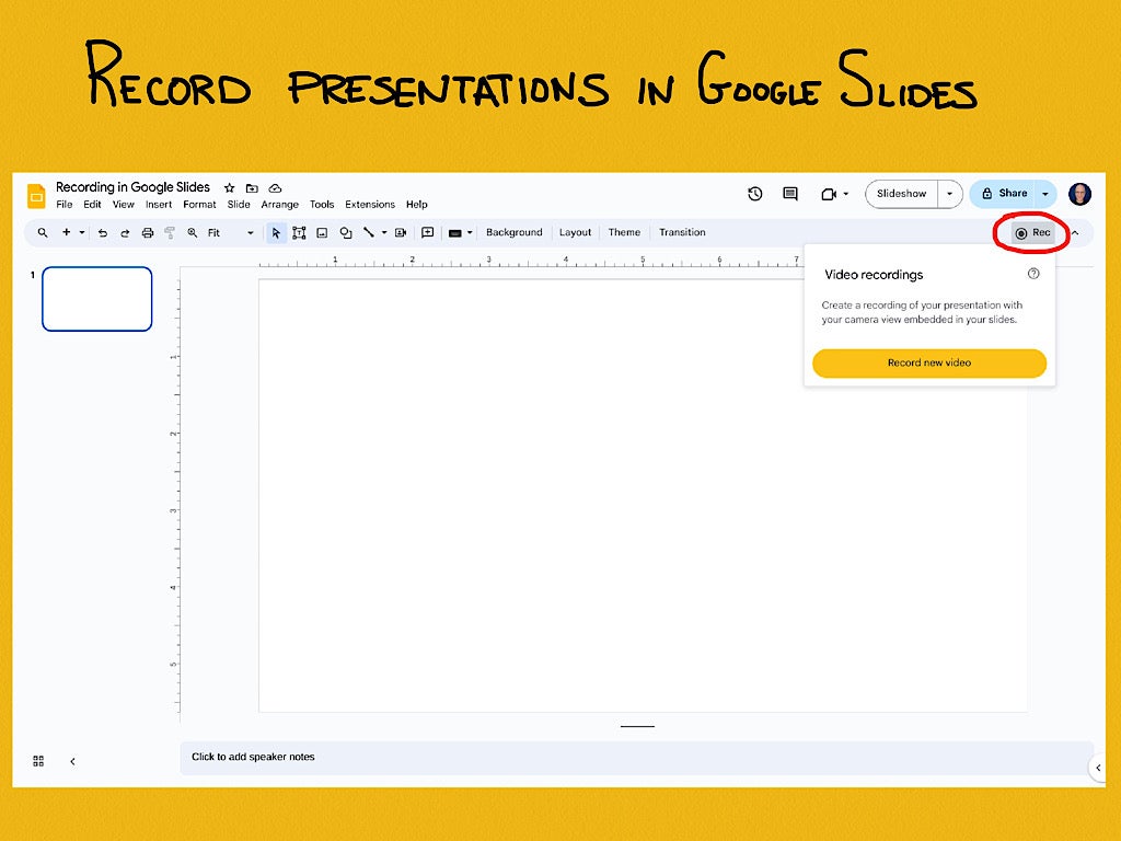How to record a video presentation with Google Slides